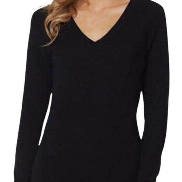 Vintage Magaschoni Cashmere Black V-Neck Sweater - Picture 1 of 3